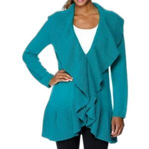 Miss Tina Ruffle Deep V Sweater